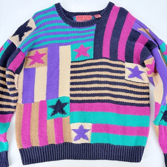 Vintage Northern Isles Hand Knitted Patchwork Sweater - Picture 8 of 10